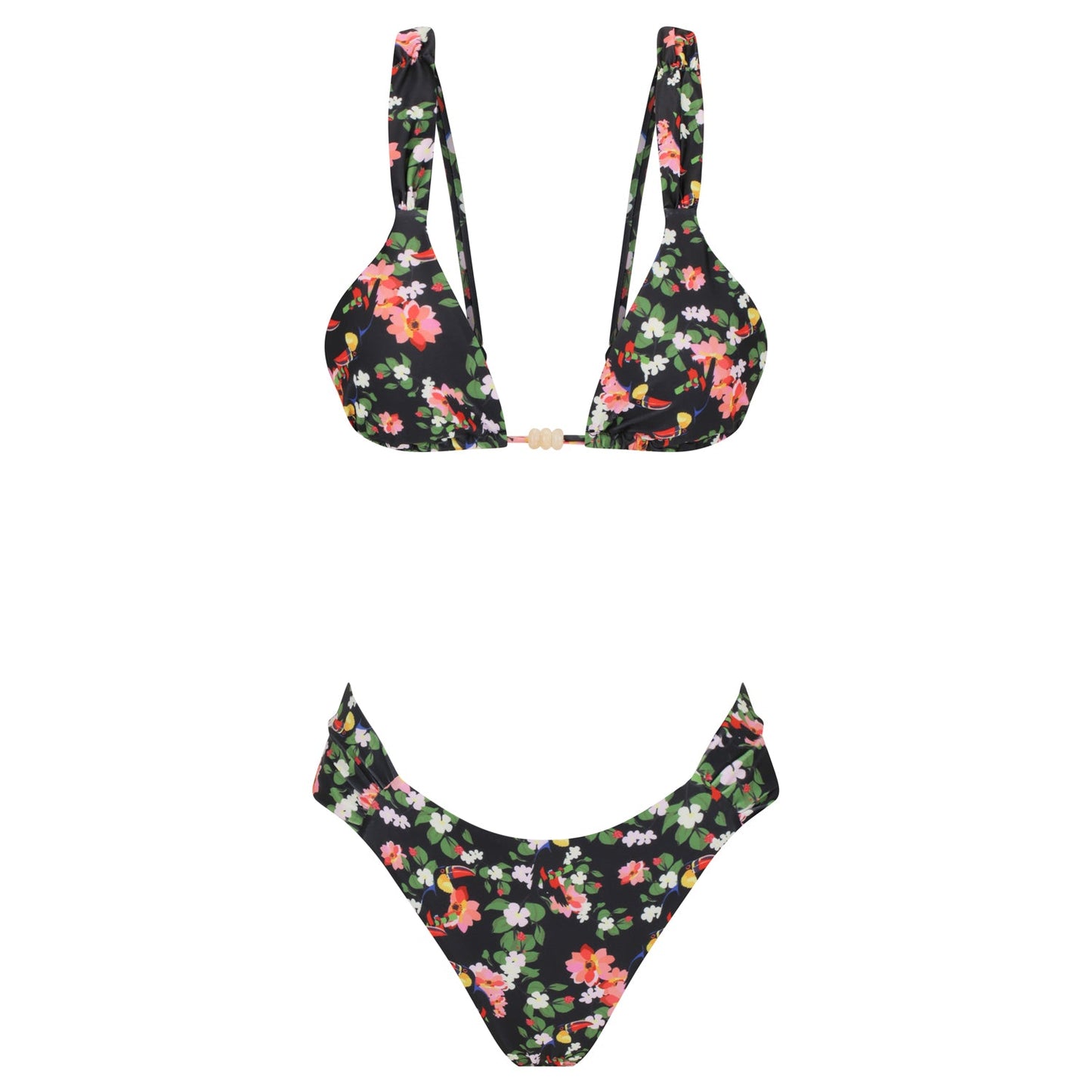 Ruched Bikini Set-Tropical Bliss
