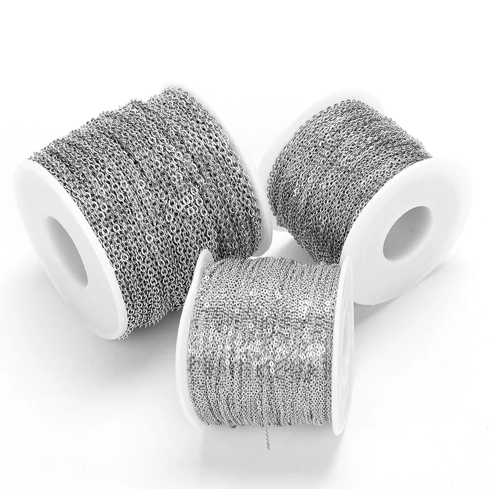Chaîne Acier Inoxydable Dorée – Maille O/Cross 10m