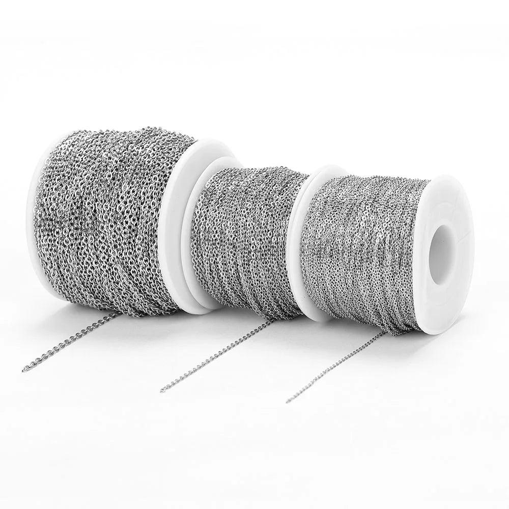 Chaîne Acier Inoxydable Dorée – Maille O/Cross 10m