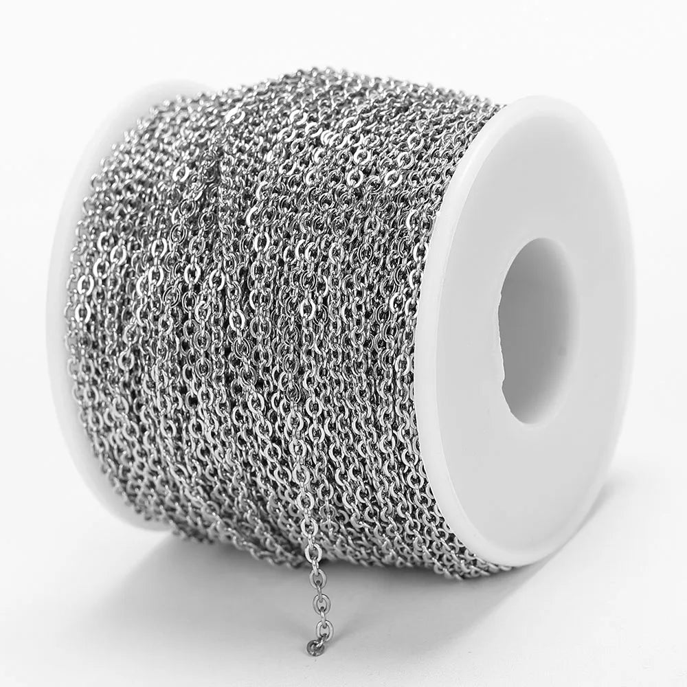 Chaîne Acier Inoxydable Dorée – Maille O/Cross 10m