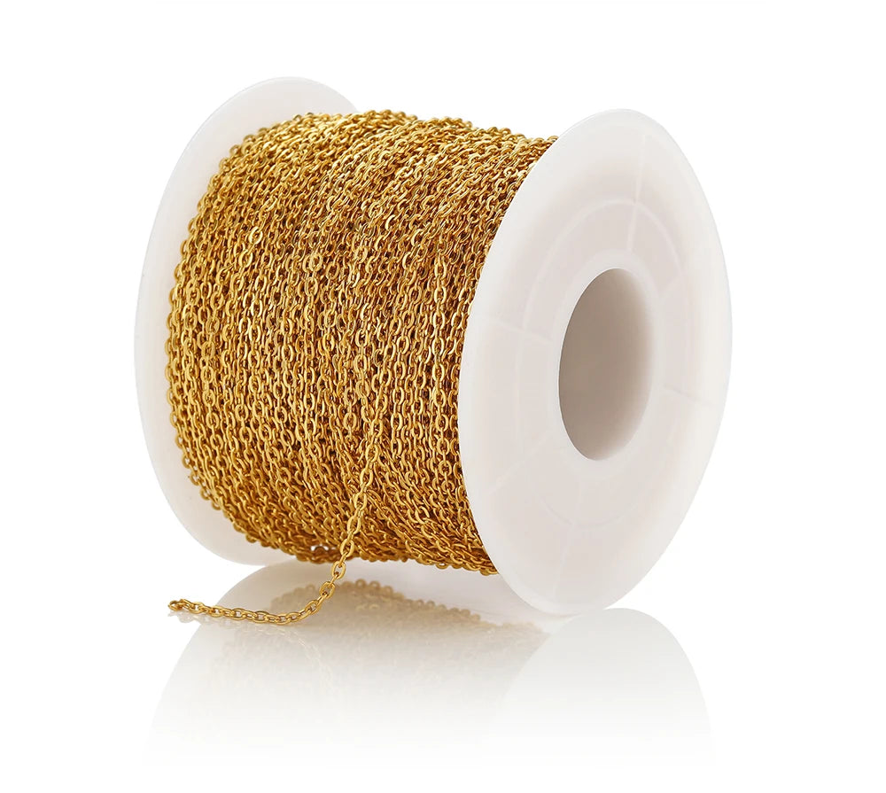 Chaîne Acier Inoxydable Dorée – Maille O/Cross 10m