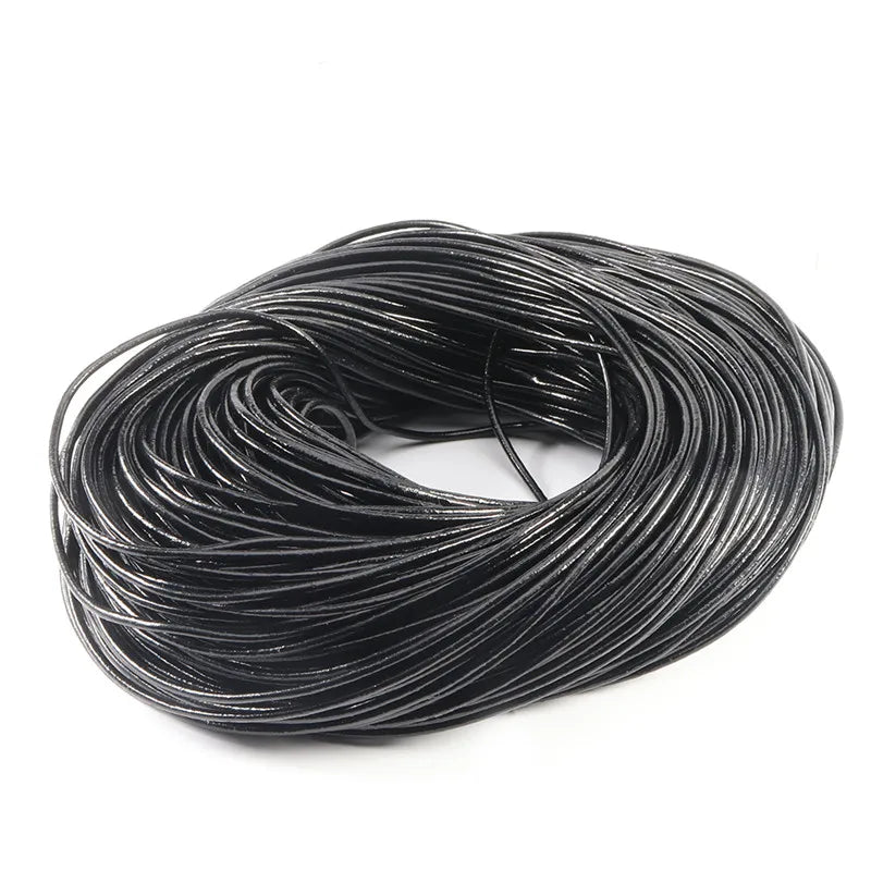 Cordon Cuir Véritable Rond – DIY Bijoux (2-5 yards)