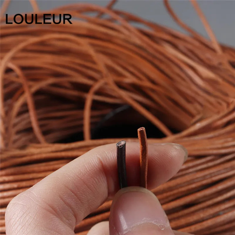 Cordon Cuir Véritable Rond – DIY Bijoux (2-5 yards)
