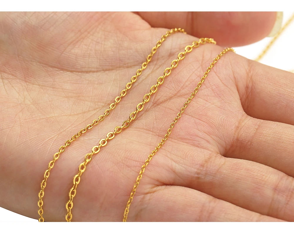 Chaîne Acier Inoxydable Dorée – Maille O/Cross 10m