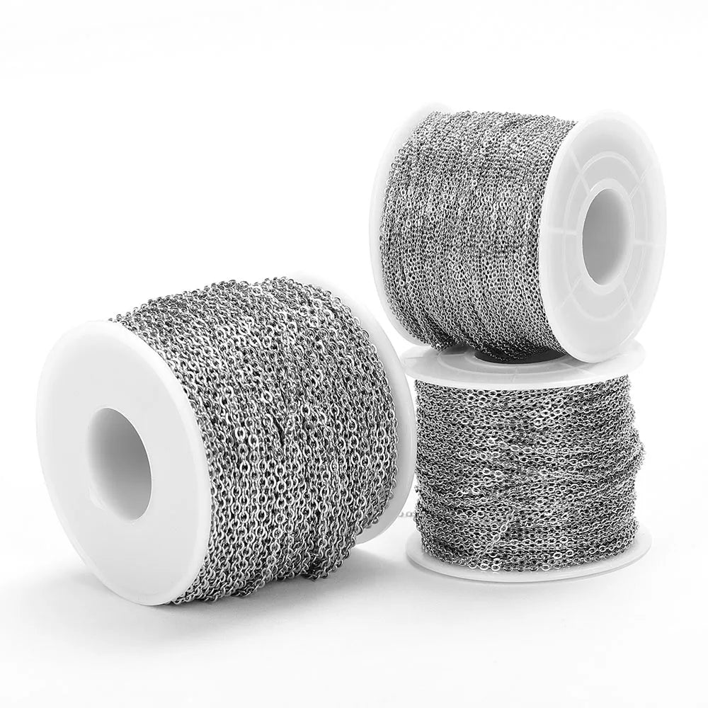 Chaîne Acier Inoxydable Dorée – Maille O/Cross 10m