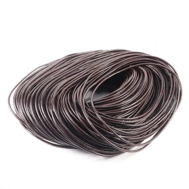 Cordon Cuir Véritable Rond – DIY Bijoux (2-5 yards)