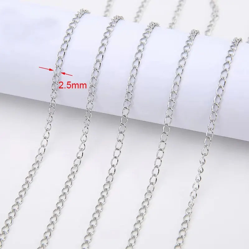 Chaîne Acier Inoxydable Dorée – Maille Cuban / Bille 2m
