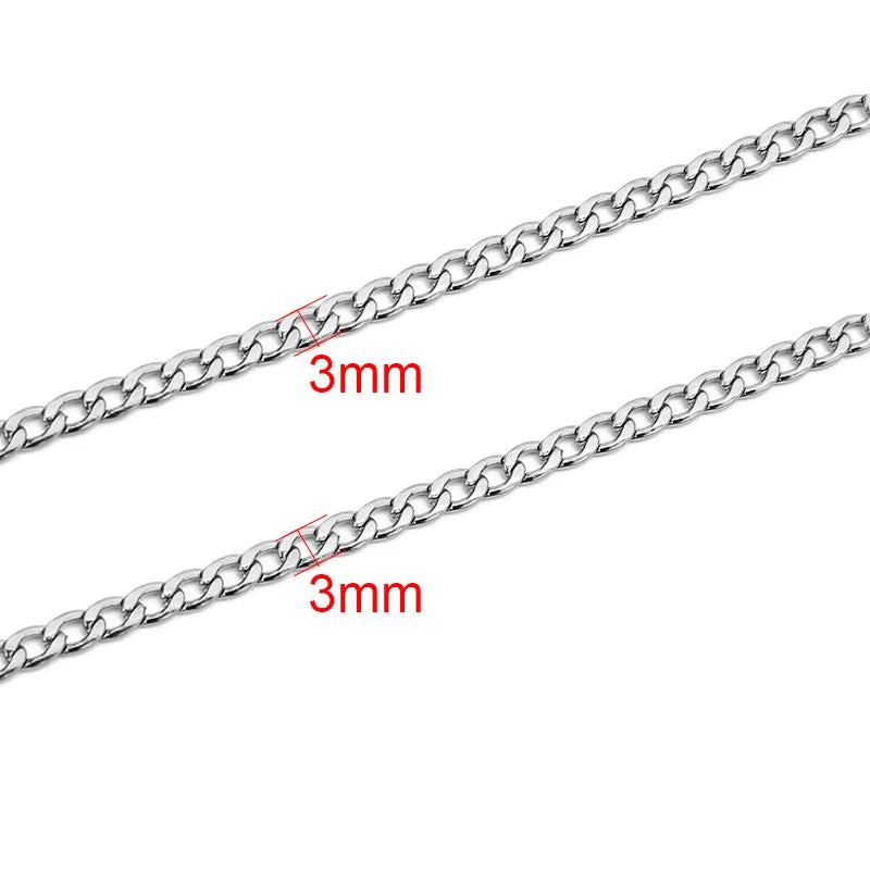 Chaîne Acier Inoxydable Dorée – Maille Cuban / Bille 2m