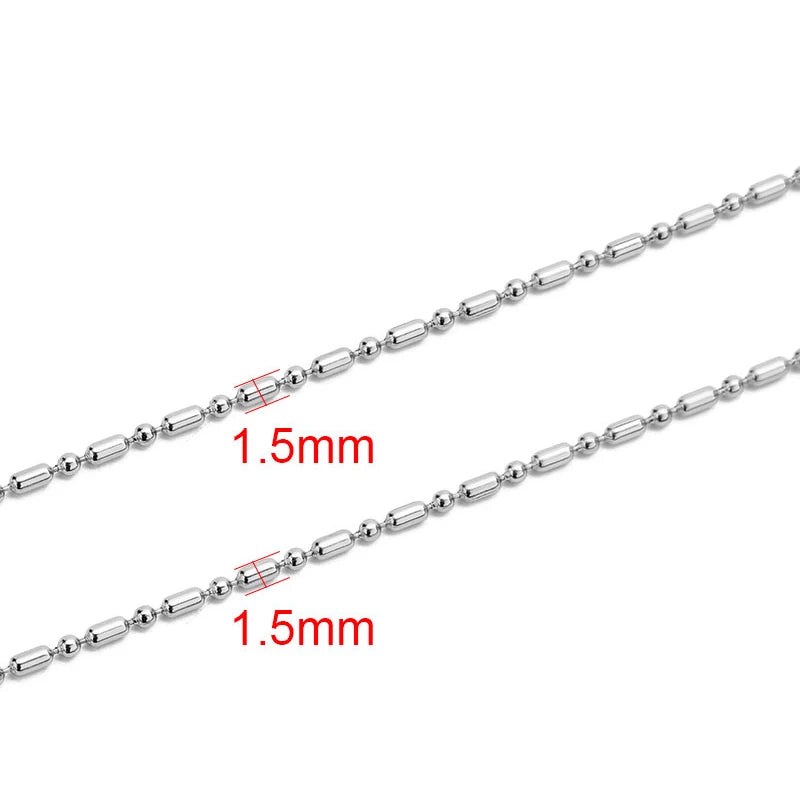 Chaîne Acier Inoxydable Dorée – Maille Cuban / Bille 2m