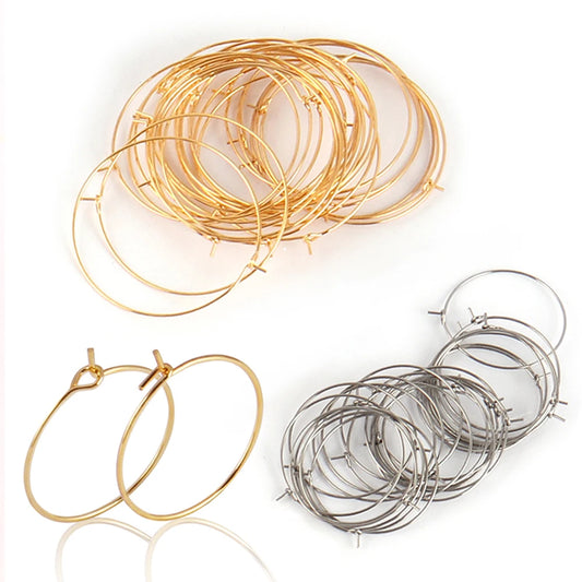 Créoles Fil Acier 316L – 20mm ou 25mm – Lot de 20