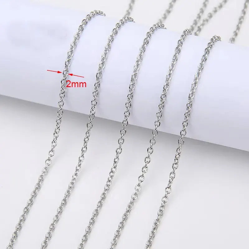 Chaîne Acier Inoxydable Dorée – Maille Cuban / Bille 2m