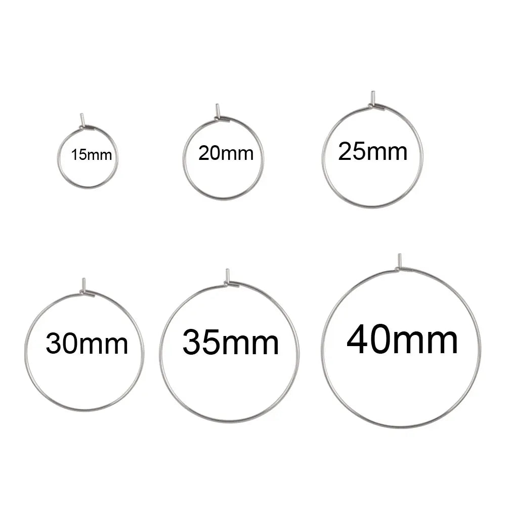 Créoles Fil Acier 316L – 20mm ou 25mm – Lot de 20