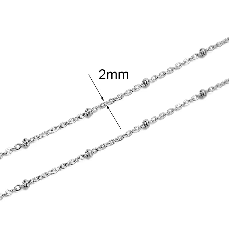 Chaîne Acier Inoxydable Dorée – Maille Cuban / Bille 2m