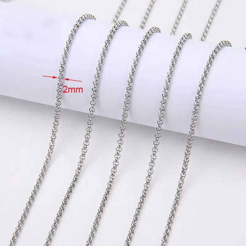Chaîne Acier Inoxydable Dorée – Maille Cuban / Bille 2m