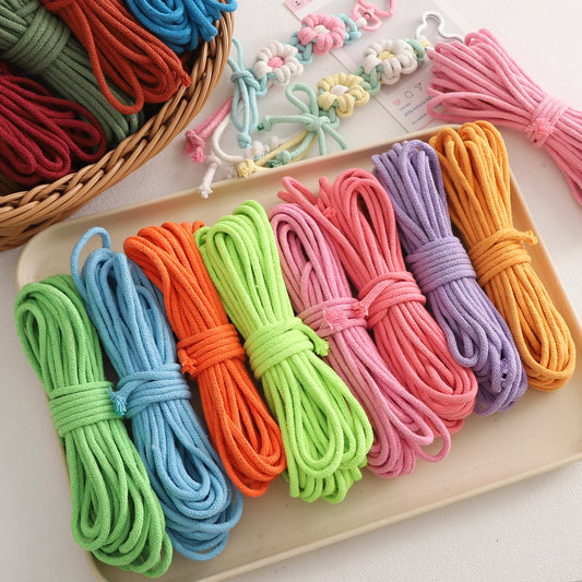 Cordon Coton Tressé Coloré 3mm – 10 mètres