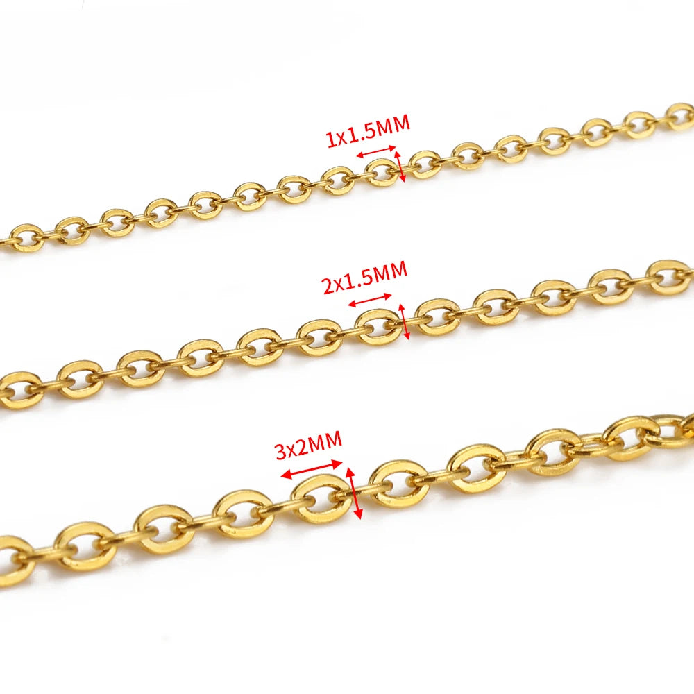 Chaîne Acier Inoxydable Dorée – Maille O/Cross 10m