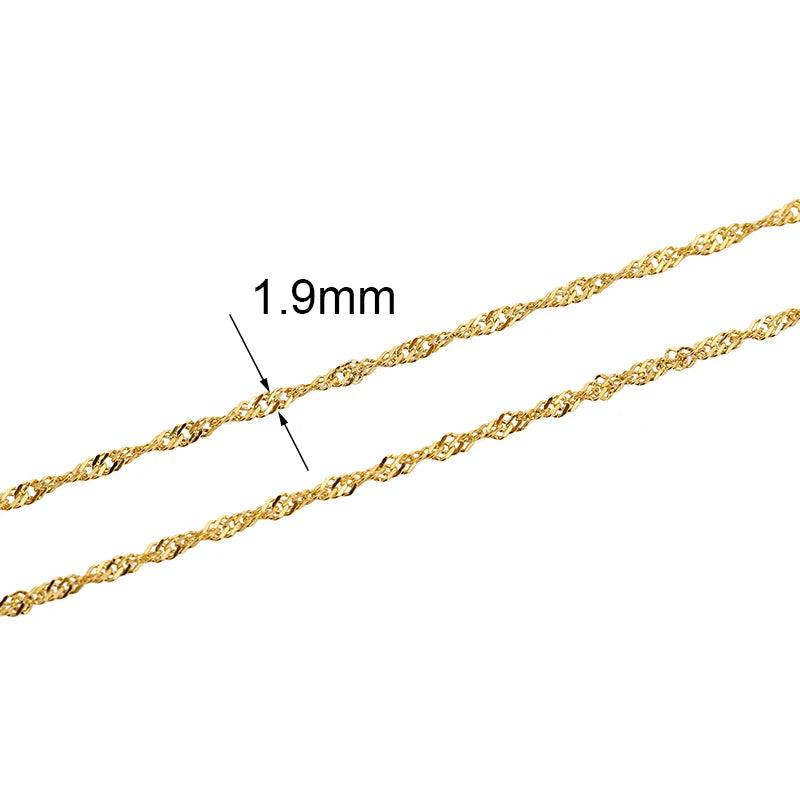 Chaîne Acier Inoxydable Dorée – Maille Cuban / Bille 2m