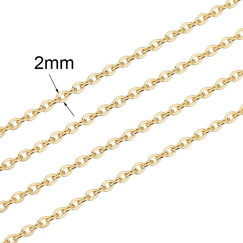 Chaîne Acier Inoxydable Dorée – Maille Cuban / Bille 2m