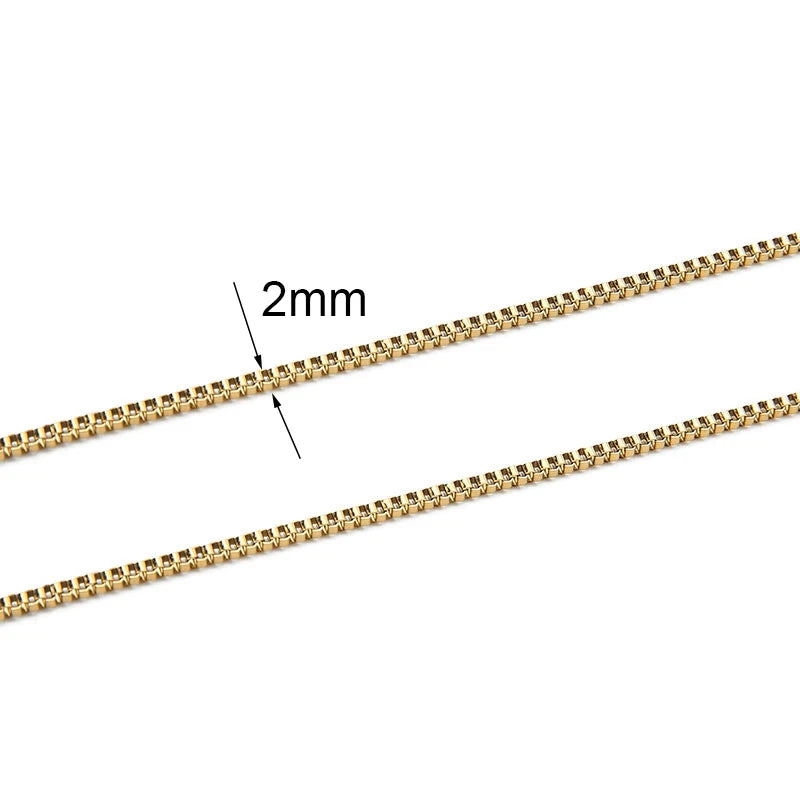 Chaîne Acier Inoxydable Dorée – Maille Cuban / Bille 2m