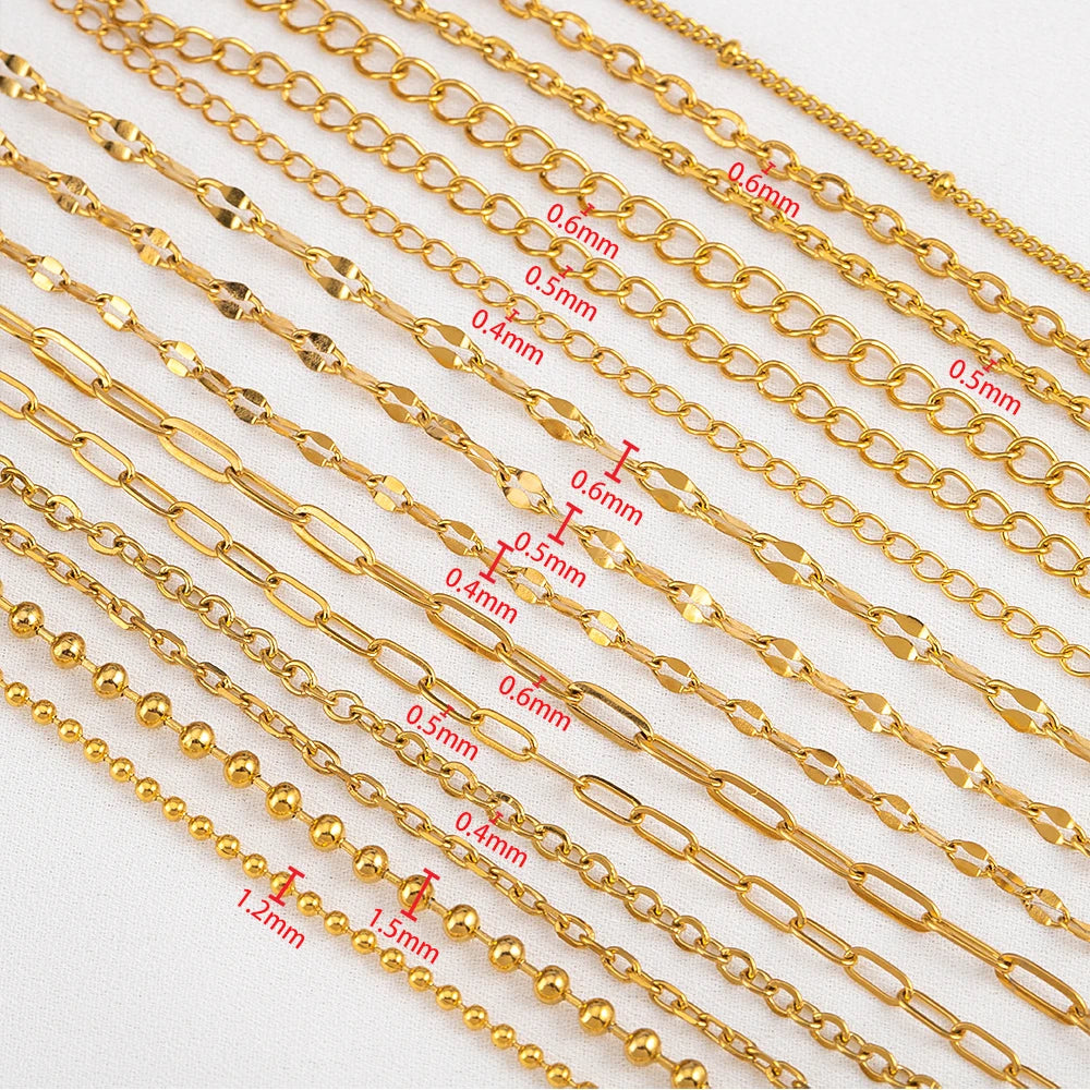 Chaîne Acier Inoxydable – 10 Styles DIY 10m