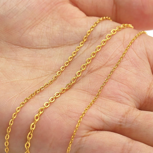 Chaîne Acier Inoxydable Dorée – Maille O/Cross 10m