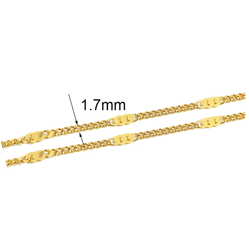 Chaîne Acier Inoxydable Dorée – Maille Cuban / Bille 2m