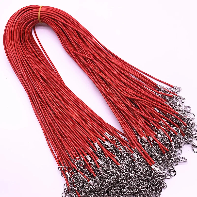 Rallonge Collier Cordon Ciré + Fermoir Homard – Lot de 10