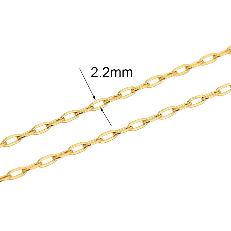 Chaîne Acier Inoxydable Dorée – Maille Cuban / Bille 2m